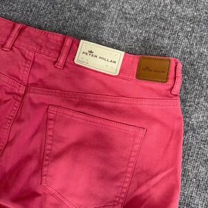 Peter Millar Crown Ultimate Sateen Five-Pocket Red/Pink Chino Pants Men 36x34